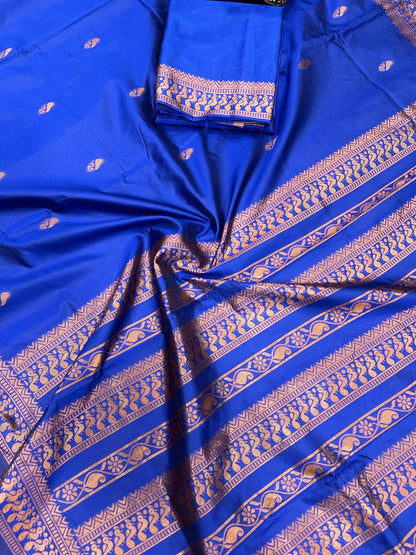 Black Color Soft Lichi Silk Saree With Jecquard Weaving