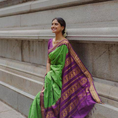 Red Color Soft Lichi Silk Fabric Saree