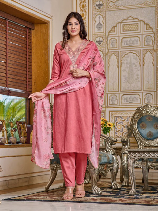 Pink Designer Kurti Set, Women Dresses,Punjabi Dresses, Indian Dress, Muslim Kurti Set