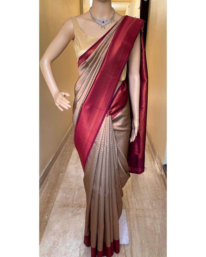 Multi Color Soft Lichi Silk Saree With Jecquard Weaving