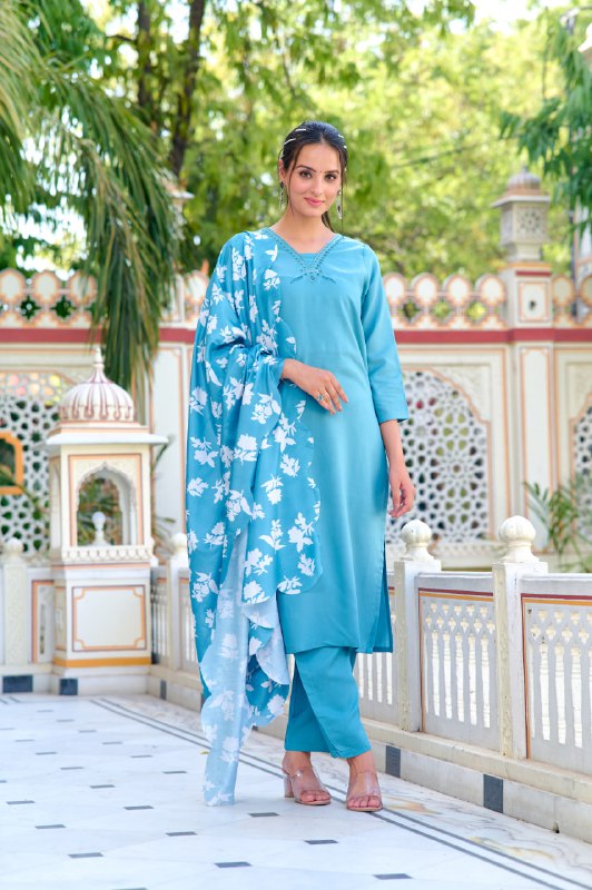 Sky Blue kurti set for Women Dresses, Punjabi dresse, Muslim Islamic Dress