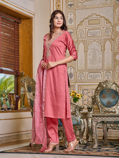 Pink Designer Kurti Set, Women Dresses,Punjabi Dresses, Indian Dress, Muslim Kurti Set