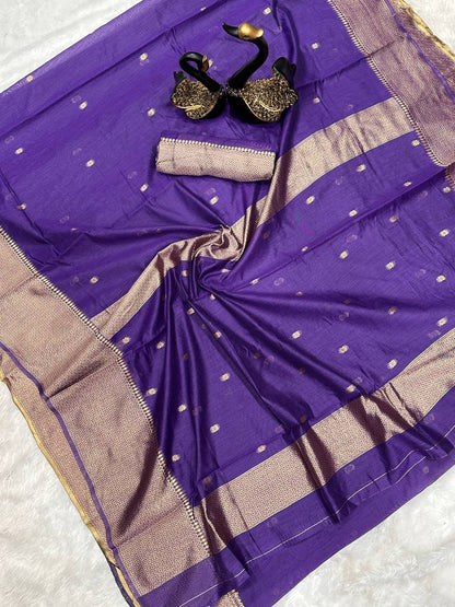 Purple Linen Sleb Saree, Indian Wedding Saree, Party Wear Saree