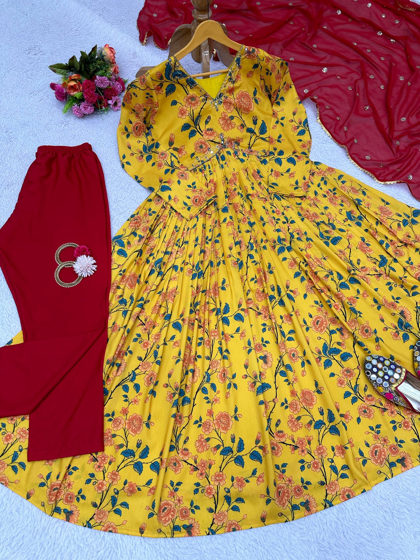 Yellow beautiful Designer Suit On Muslin Cotton febric, Muslim Dress, Pakistani Dress, Indian Women Dress