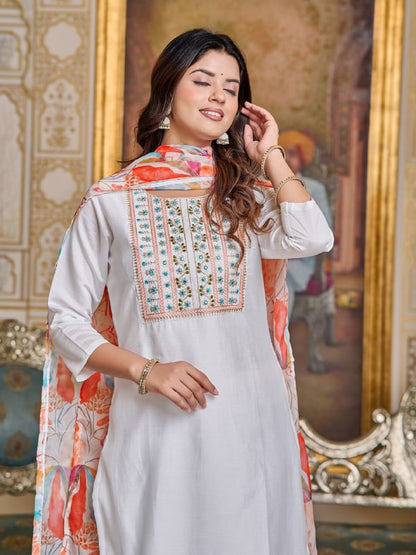 White kurti set for Women Dresses, Punjabi dresse, Muslim Islamic Dress