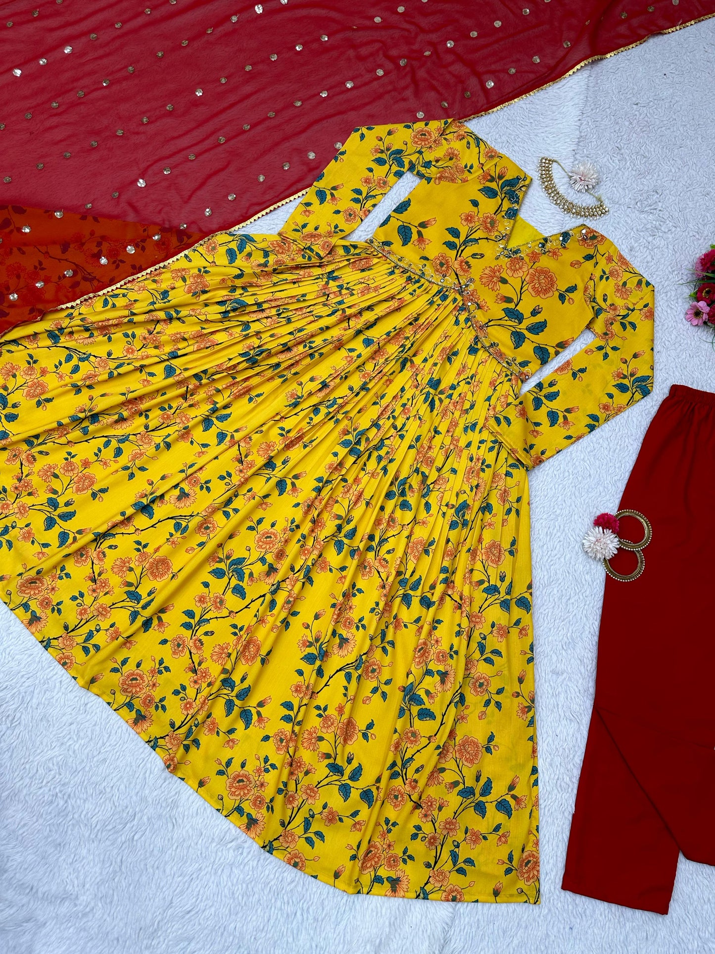 Yellow beautiful Designer Suit On Muslin Cotton febric, Muslim Dress, Pakistani Dress, Indian Women Dress