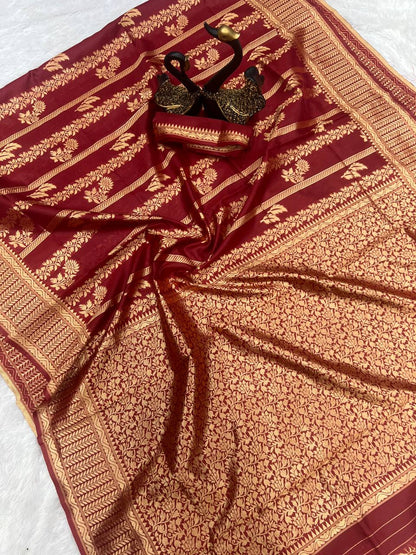 Maroon Color Organic Banarasi Sarees For Intimate And Big Fat Indian Weddings, That Are Light On Your Skin And Uplift Your Wedding Shenanigans